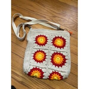 Handmade Crossbody Bag Festival Crochet Red Orange Women Accessories